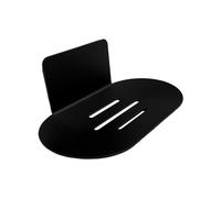 HDGSAFD 1 porte-savon ovale en acier inoxydable, noir, montage mural, sans perçage, convient pour salle de bain, cuisine