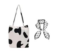 HDGSAFD 1 Sac Bandoulière, 1 Ruban Décoratif, Sac De Loisirs Noir Et Blanc, Sac À Main En Velours Côtelé, Sac Bandoulière Pratique Avec Boucle Magnétique