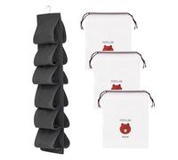 HDGSAFD 1 Sac De Rangement Pour Chaussures À 12 Compartiments Et 3 Sacs À Poussière Pour Chaussures, Étagère À Chaussures Suspendue, Rangement Pour Chaussures De Voyage (Noir.