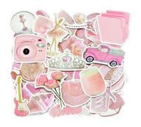 HDGSAFD 100 Autocollants À Thème Rose, Autocollants Douces Mignons, Autocollants pour Filles pour Le Scrapbooking, Bouteilles d'eau, Cahiers.