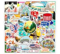 HDGSAFD 100 Autocollants De Paysage, PVC, Multicolore, Modern, Stickers, 100 Feuilles, Pour Étuis De Téléphone, Bouteilles D'Eau, Bagages, Murs, Intérieur/Extérieur