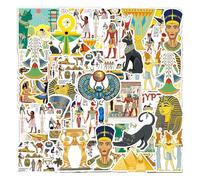 HDGSAFD 100 Autocollants Égyptiens, Rétro, Créatifs, PVC Durable, Pour Ordinateurs, Skateboards, Vélos, etc.