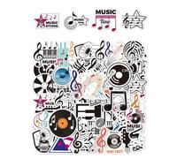 HDGSAFD 100 Autocollants Musicaux, Autocollants Esthétiques De Note Créative, Autocollants De Scrapbooking Amusants, Autocollants Auto-Adhésifs, Cuites De Guitare Bricolage Autocollants Décoratifs.