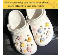 HDGSAFD 12 Morceaux De Fleurs De Chaussures Et 2 Morceaux De Chaînes De Chaussures, Accessoires De Chaussures À Trous En Forme D'Étoile, Adaptées Aux Enfants Et Aux Femmes.