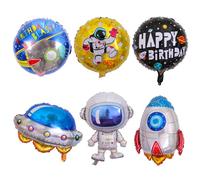 HDGSAFD 12 Pièces Ballons À Thème De l'espace, Ballons De Films en Aluminium, Mignon De Ballons De Dessin Animé, Ballons De Fusée Spatial D'Astronaute, Décoration De Fête d'anniversaire pour Enfants.