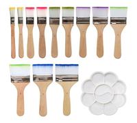 HDGSAFD 12 Pièces Brosses De Plaques en Nylon Et Palette De Pigments De 1 Morceau, Outils De Peinture, Accessoires D'Artisanat De Bricolage, Pinceaux De Peinture À l'huile.