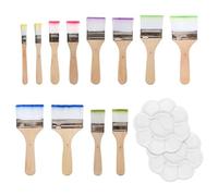 HDGSAFD 12 Pièces Brosses en Laine en Nylon Et 2 Pièces Palettes De Pigments, Palettes en Plastique, Outils De Peinture, Accessoires D'Artisanat De Bricolage.