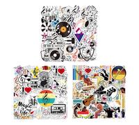 HDGSAFD 150 Autocollants De Note, Autocollants sur Le Thème De La Musique, Peuvent Décorer des Guitares, des Valises, des Planches À roulettes, des Cahiers.