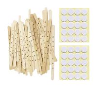 HDGSAFD 150 Bougeoirs en Bois Et 2 Autocollants De Mèche, Accessoires De Bougies DIY, Outils De Fabrication De Bougies