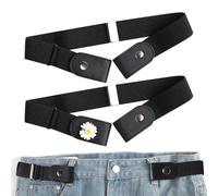 HDGSAFD 2 Bandes Élastiques À La Taille, Ceinture Élastique Sans Boucle, Unisexe, Bretelles Réglables, Bordure En Denim