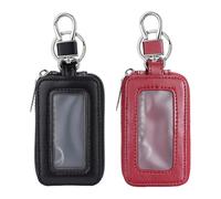 HDGSAFD 2 Housses De Clé De Voiture, Boîte De Porte-Clés De Voiture en Cuir, Housse De Protection pour Clé Portable, Sac De Rangement pour Clé De Contrôle D'Accès, Rouge Vin.