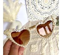 HDGSAFD 2 Lunettes, Lunettes De Soleil Créatives Personnalisées, Accessoires De Perles D'Amour, Accessoires Pour Les Yeux De Fête De Mariage,Photo De Voyage Fournitures.