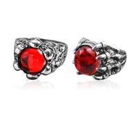 HDGSAFD 2 Morceaux De Sonnerie De Gemmes, Bague De Crâne, Bijoux Personnalisés, Bague Personnalisée pour Hommes, Bague en Métal Créative, Bijoux De Robe De Vêtements.