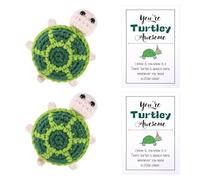 HDGSAFD 2 Ornements De Tortue Tressés Et 2 Cartes, Ornements De Mini Tortue, Ornements De Tortue Drôles, Ornements De Tortue Cadeau