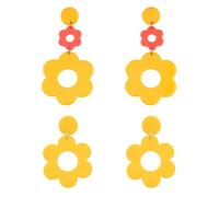 HDGSAFD 2 Paires De Boucles d'oreilles À Fleurs, Boucles d'oreilles en Acrylique Vintage, Boucles d'oreilles De Personnalité À La Mode, Accessoires Vestimentaires