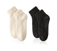 HDGSAFD 2 Paires De Chaussettes En Polaire Corail, Chaussettes Antidérapantes, Chaussettes Thermiques Pour Femmes, Chaussettes De Sol, Chaussettes Élastiques Douces