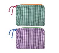 HDGSAFD 2 petites trousses de maquillage, sac de rangement pratique, trousse cosmétique de voyage multifonctionnelle, porte-monnaie, rangement d'accessoires cosmétiques, vert, violet