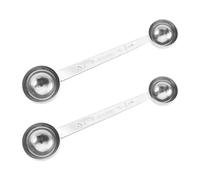 HDGSAFD 2 Pièces À Double Tête Cuillère, Cuillère À Mesurer en Acier Inoxydable, avec Cuillère À Mesure D'Échelle, Distributeur De Poudre De Protéines, Accessoires De Torréfaction.