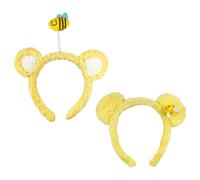 HDGSAFD 2 Pièces Brebands D'Abeilles, Bandeaux en Peluche Mignons, Bandeaux Amusants, Bandeaux Créatifs, Adaptés Au Lavage du Visage, Au Maquillage, Aux Fêtes.