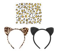 HDGSAFD 2 Pièces Cat Bandbands Et 1 Autocollant, Bandeaux d'animaux Mignons, Accessoires De Mascarade, Accessoires De Rôle.