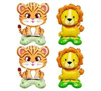 HDGSAFD 2 Pièces De Ballons De Lion Et 2 Pièces De Ballons Tiger, Ballons d'animaux De Dessins Animés, Ballons De Jouets pour Enfants, Ballons De Décoration De Fête.