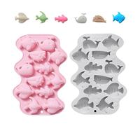 HDGSAFD 2 Pièces De Moules À Poissons Tropicaux, Moules À Modeler Les Poissons Marins, Moules en Silicone Faits À La Main, Outils De Fabrication De Desserts, Adaptés Aux Biscuits, Rose.