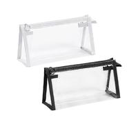 HDGSAFD 2 Pièces De Trousse Transparente, Trousse À Maquillage Transparente, Sac De Transport De Voyage, Sac De Rangement pour Petits Objets, Sac De Rangement De Papeterie Étanche