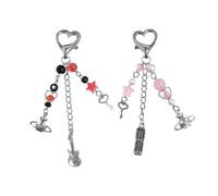 HDGSAFD 2 Pièces Porte-Clés Perlé, Porte-Clés De Pendentif Personnalisé, Chaînes Suspendues Intéressantes, Décorations Suspendues À La Mode Personnalisées pour Femmes, Accessoires Punk.