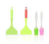 HDGSAFD 2 Pièces Spatule en Silicone Et 2 Pièces Brosses D'Huile en Silicone, Brosses À Huile À Haute Température, Outils De Cuisson, Ustensiles De Cuisine, Accessoires De Cuisson.