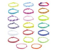 HDGSAFD 20 Cordes À Main en Corde De Nylon, Cordes À Main D'Amitié Colorées, Bracelets Tressés Réglables, Simples Et Polyvalents, Cadeaux d'anniversaire pour Amis.