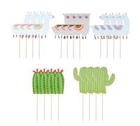 HDGSAFD 20 Inserts De Carte De Cactus Alpaca, Inserts De Cartes À Gâteau Mignons, Décorations De Gâteaux, Fournitures De Fête pour Enfants.