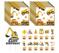 HDGSAFD 20 Morceaux De Serviettes De Voiture D'Ingénierie, 13 Morceaux De Plug-Ins De Voitures D'Ingénierie, Décoration De Fête d'anniversaire pour Enfants.