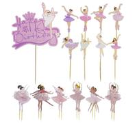 HDGSAFD 20 Morceaux D'Inserts De Petites Cartes sur Le Thème du Ballet Et 1 Morceau De Gros Inserts De Cartes, Décorations De Gâteaux, Fournitures De Fête pour Filles, Inserts De Gâteaux Créatifs.