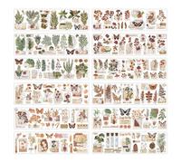 HDGSAFD 24 Autocollants sur Le Thème des Plantes, Autocollants Rétro, Matériaux De Décoration De Scrapbooking, Peuvent Être Utilisés pour Les Cahiers, Les Albums Photo, l'art du Papier, Etc.