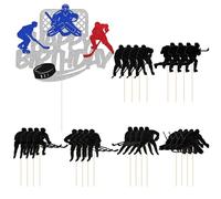 HDGSAFD 25 Pièces Plugin De Gâteau De Hockey, Insert De Carte De Sport Créative, Topper De Dessert Artisanal De Bricolage, Décoration De Fête d'anniversaire pour Enfants.