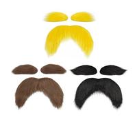 HDGSAFD 3 Ensembles De Sourcils De Moustache Simulés, Accessoires De Cosplay, Barbes Amusantes, Accessoires De Fête