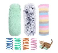 HDGSAFD 3 jouets en peluche et 4 jouets de printemps interactifs pour animaux de compagnie