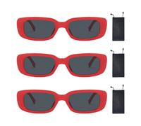 HDGSAFD 3 Lunettes Et 3 Sacs À Lunettes, Lunettes Vintage, Lunettes De Soleil Rectangulaires, Articles D'Extérieur, Accessoires Vestimentaires