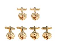 HDGSAFD 3 Paires De Boutons De Manchette Creux Sphériques Dorés, Boutons De Manchette pour Hommes, Boutons De Manchette De Chemise, Boutons De Manchette en Métal