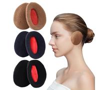 HDGSAFD 3 Paires De Cache-Oreilles En Peluche, Noir, Camel, Bleu Marine, Adaptées À L'Équitation En Plein Air Et Au Maintien Au Chaud En Hiver