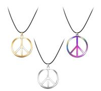 HDGSAFD 3 Pièces Collier De Paix en Métal, Collier De Personnalité Élé, Collier De Style Punk, Accessoires De Vêtements.