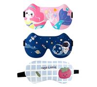 HDGSAFD 3 Pièces De Masques pour Les Yeux Imprimés De Fleurs De Dessin Animé, Masques pour Les Yeux De Sommeil À Bandeau Réglable, Masques Spéciaux pour La Sieste.