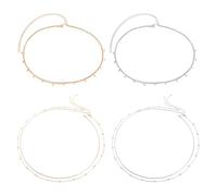 HDGSAFD 4 Ensembles De Chaînes De Taille À Paillettes, Design Empilable Bicolore, Accessoires De Décoration De Vêtements, Adaptés À L'Habillage De Fête (Or, Argent).