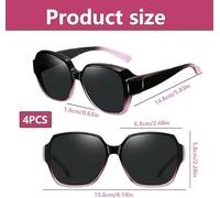 HDGSAFD 4 Lunettes De Soleil Et 1 Chiffon Pour Lunettes, Lunettes De Protection Solaire Pour La Conduite, Équipement De Protection De Voyage Et De Cyclisme, Lingettes Simples Et Douces.