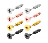 HDGSAFD 4 Paires De Boucles d'oreilles À Vis, Boucles d'oreilles De Personnalité À La Mode, Bijoux Punk en Acier Inoxydable, Vêtements À La Mode Et Assortis.