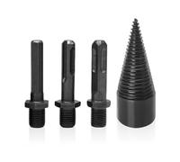 HDGSAFD 4 pièces Foret à bois de chauffage, acier, noir, 15 cm x 20 cm x 1 cm, conique, spirale, non revêtu, Set de 4