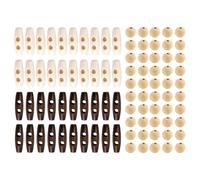 HDGSAFD 40 Boutons À Deux Trous et 50 Perles en Bois - Longs Décoratifs À Coudre Pour Remplacement de Vêtements