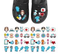 HDGSAFD 40 Pièces De Fleurs De Chaussures, Décorations De Chaussures À Motifs De Dessins Animés, Accessoires Supérieurs Détachables, Adaptés À La Décoration De Bricolage De Chaussures.