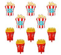 HDGSAFD 5 Ballons De Pop-Corn Et 5 Ballons De Frites, Ballons De Film en Aluminium Créatif, Ballons Amusants, Ballons Décoratifs De Fête.
