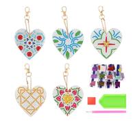 HDGSAFD 5 Morceaux De Porte-Clés d'amour, Production De Porte-Clés en Diamant, Matériaux De Porte-Clés De Bricolage, Pendentifs À Sacs, Artisanat Créatif De Bricolage.